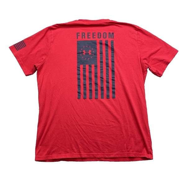 Under‎ Armour HeatGear T-Shirt Men's XL USA American Flag Patriotic Gym Training - Picture 1 of 11